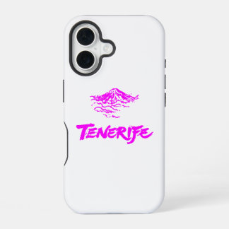 Funda Para iPhone 16 Neón Rosa Volcán Montaña Teide Tenerife