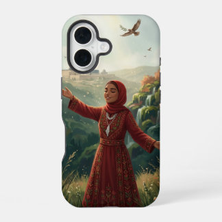 Funda Para iPhone 16 Niña Palestina con Vestido Tradicional Tatreez Fon
