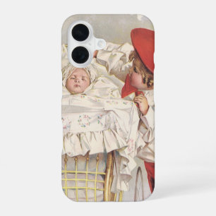Funda Para iPhone 16 Niños victorianos antiguos, niño y bebé en cocheci
