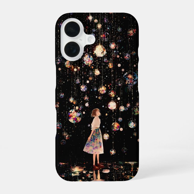 Funda para iPhone 16 Noche Estrellada con Orbes Br (Reverso )