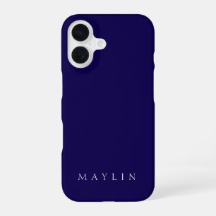 Funda Para iPhone 16 Nombre Clásico o Palabra   Azul Oscuro Purpúreo