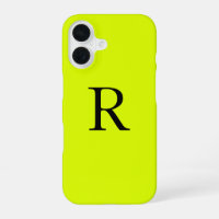 Nombre de monograma fluorescente chartreuse amaril