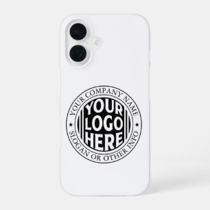 Funda Para iPhone 16 Nombre de negocio minimalista y logotipo de marca 