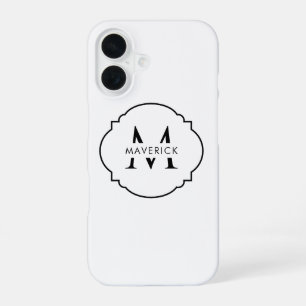 Funda Para iPhone 16 Nombre Inicial Personalizado Moderno Viajes Elegan