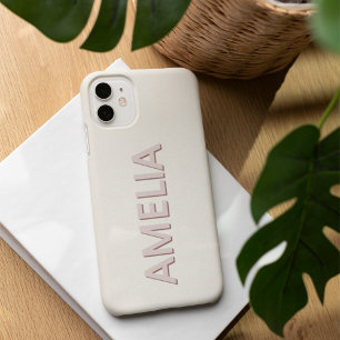 Funda Para iPhone 16 Nombre Minimalista Neutral moderno