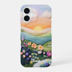 Funda Para iPhone 16 Nombre Personalizado de Floral Moderno de Moda Pue