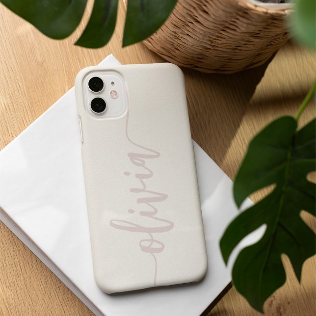 Funda Para iPhone 16 Nombre personalizado del guión esbozado moderno (Subido por el creador)