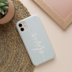 Funda Para iPhone 16 Nombre personalizado del guión esbozado moderno az
