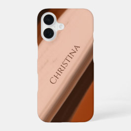 Funda Para iPhone 16 Nombre Personalizado Patrón de Madera Falsa