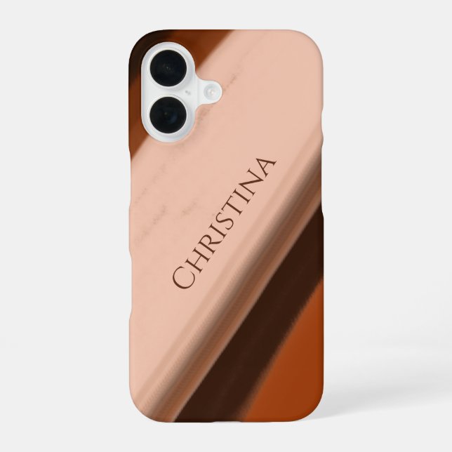 Funda Para iPhone 16 Nombre Personalizado Patrón de Madera Falsa (Reverso )