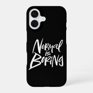 Funda Para iPhone 16 Normal es amarrar el lema de la letra negro blanco