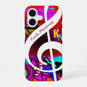 Funda Para iPhone 16 nota musical colorida y personalizado clave