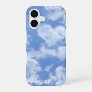 Funda Para iPhone 16 Nube con forma de corazón lindo en cielo azul aleg