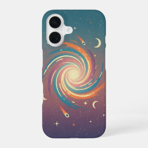 Funda Para iPhone 16 Nube Cósmica Estilizada Retro