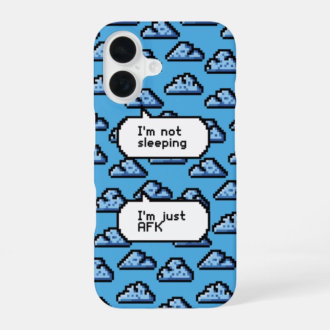 Funda Para iPhone 16 Nubes AFK – Teléfono Retro Pixel (Reverso )