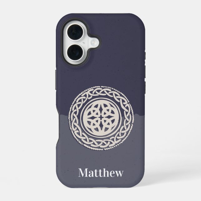 Funda Para iPhone 16 Nudo Celta con Nombre (Reverso )