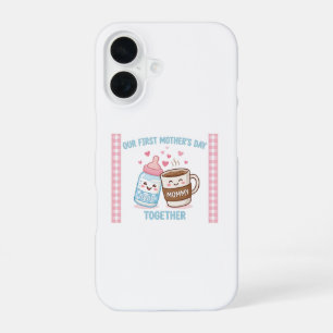 Funda Para iPhone 16 Nuestro Primer Día de la Madre Juntas Nueva Mamá M