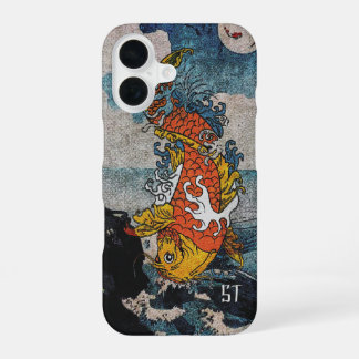 Funda Para iPhone 16 Obra de arte de carpa japonesa salto a la luz de l