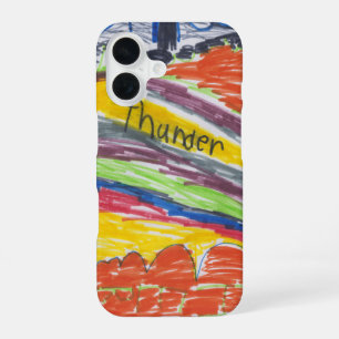 Funda Para iPhone 16 Obra de arte infantil de estilo agudo o foto