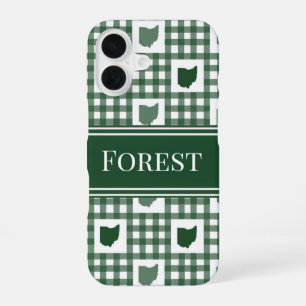 Funda Para iPhone 16 Ohio Gingham Verde
