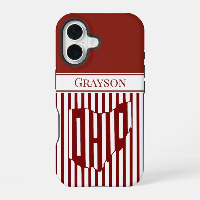 Funda Para iPhone 16 Ohio Red Stripe (Reverso )