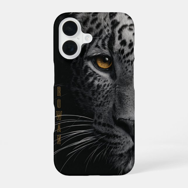 Funda Para iPhone 16 Ojo ámbar de gato grande - Personalizable (Reverso )