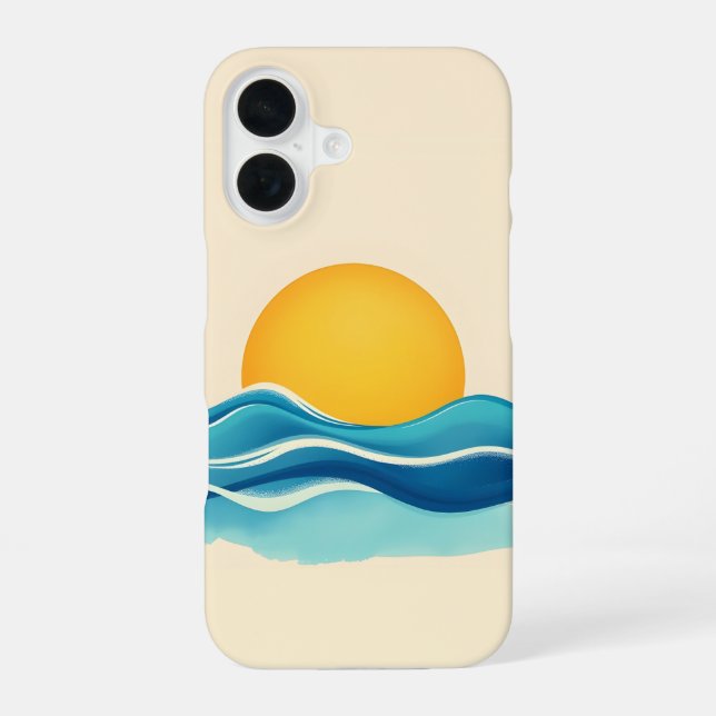 Funda Para iPhone 16 Ola de Sol y Oleaje (Reverso )