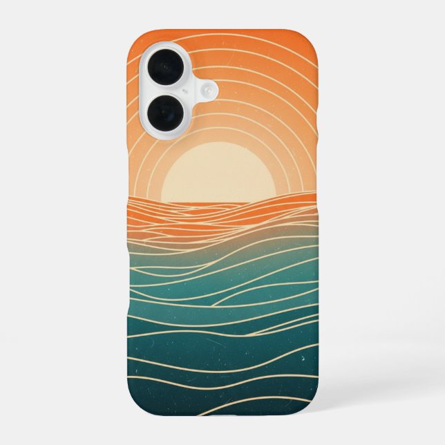 Funda Para iPhone 16 Ola Retro Horizonte (Reverso )