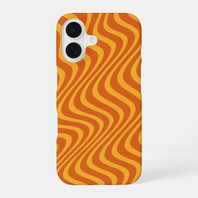 Funda Para iPhone 16 olas anaranjadas (Reverso )