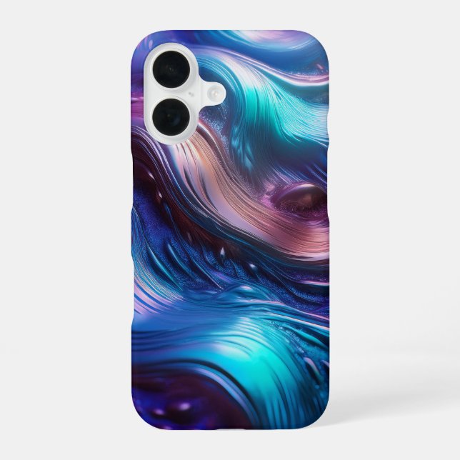 Funda Para iPhone 16 Olas Coloridas (Reverso )