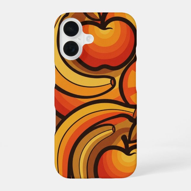 Funda Para iPhone 16 Olas de Frutas Retro (Reverso )