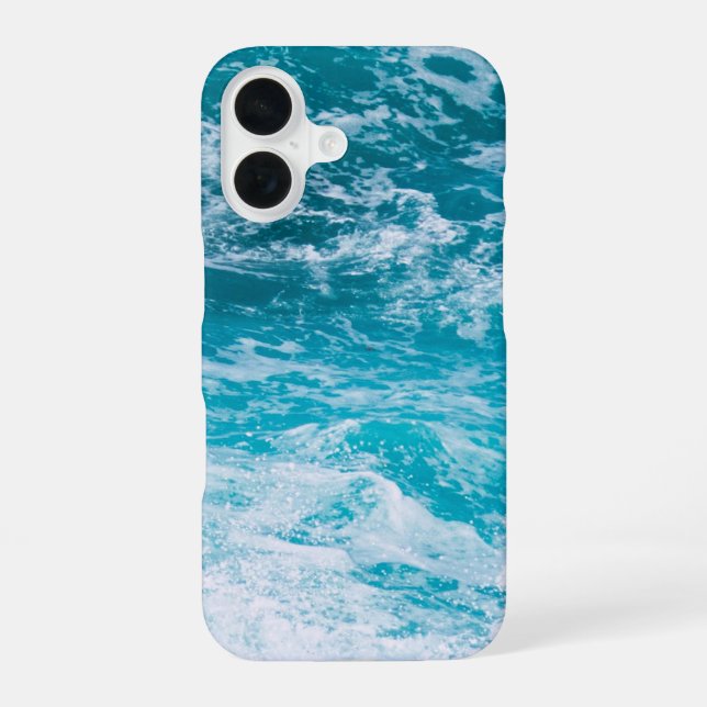 Funda Para iPhone 16 Olas de océano azules (Reverso )