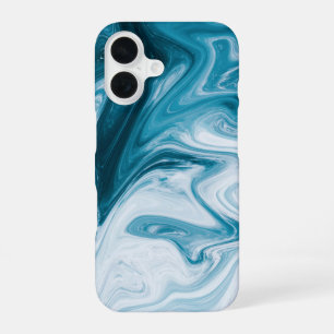 Funda Para iPhone 16 Olas de Playa Azules Diseño Abstracto