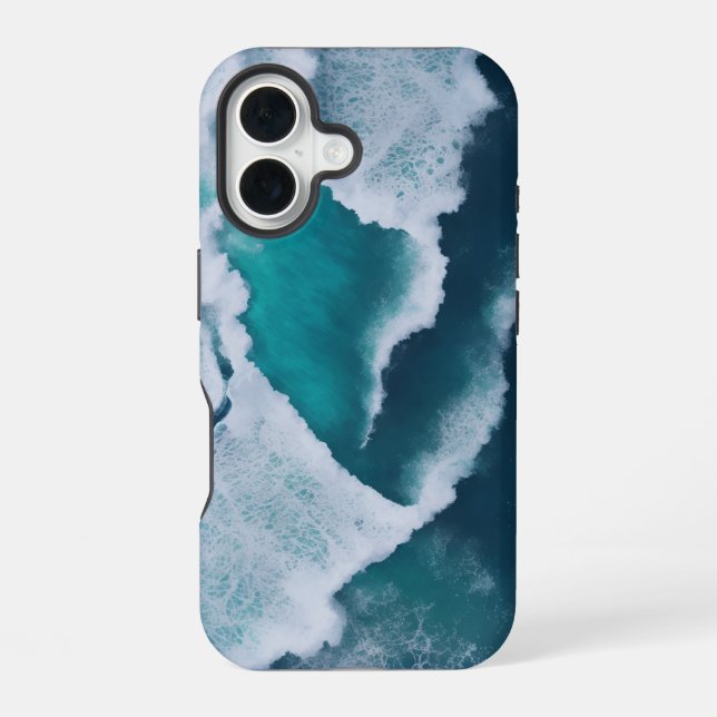 Funda Para iPhone 16 olas en medio del mar (Reverso )