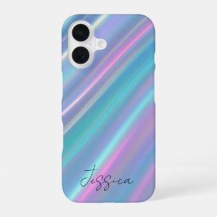 Funda Para iPhone 16 Olas iridiscentes holográficas