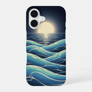 Funda Para iPhone 16 Olas Lunares Retro