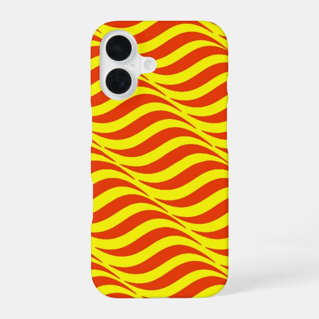 Funda Para iPhone 16 Olas rojas cielo amarillo (Reverso )