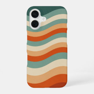 Funda Para iPhone 16 Olas Suaves Rayas Retro