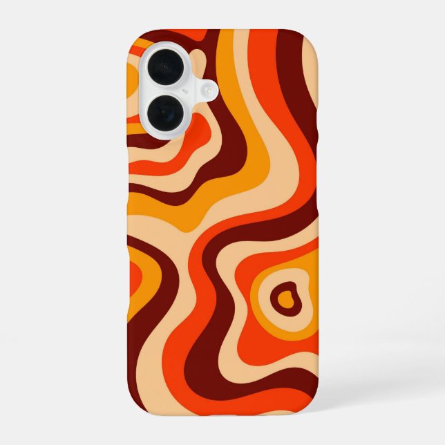 Funda Para iPhone 16 Onda retro de los 70 (Reverso )