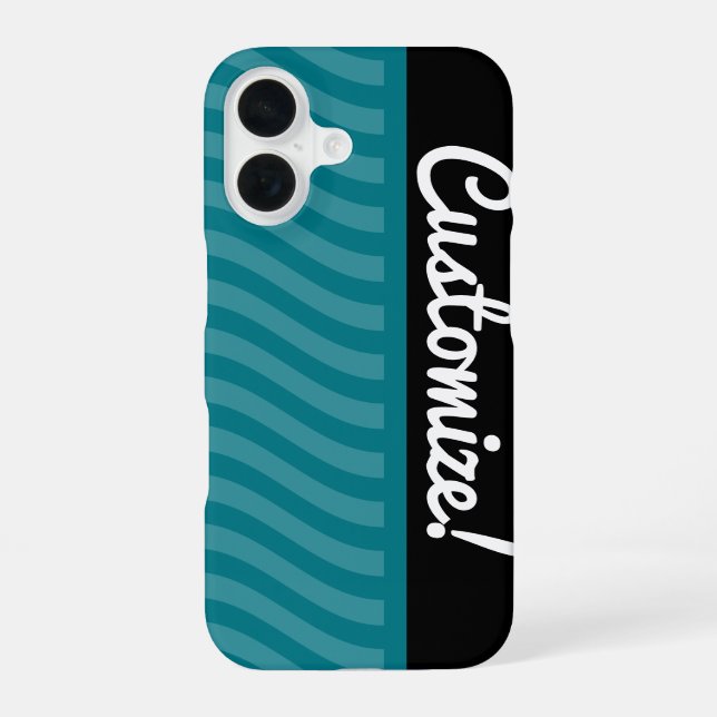 Funda Para iPhone 16 Ondas azules (Reverso )