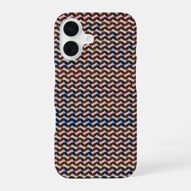Funda Para iPhone 16 Ondas en zigzag abstractas patrón geométrico diseñ (Reverso )