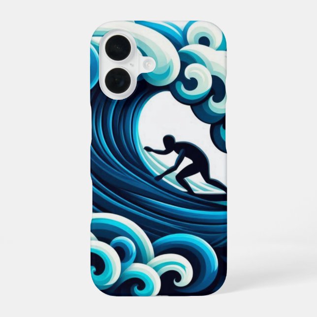 Funda Para iPhone 16 Ondas oceánicas (Reverso )
