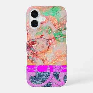 Funda Para iPhone 16 ONDAS / Remolinos de rosa brillante púrpura en des