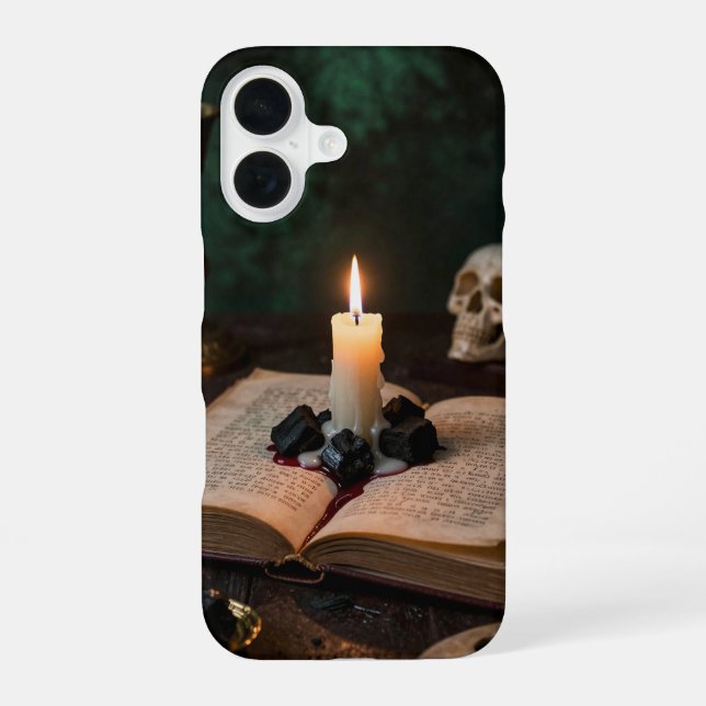 Funda Para iPhone 16 Open Book and Candle Gothic Phone Case (Reverso )