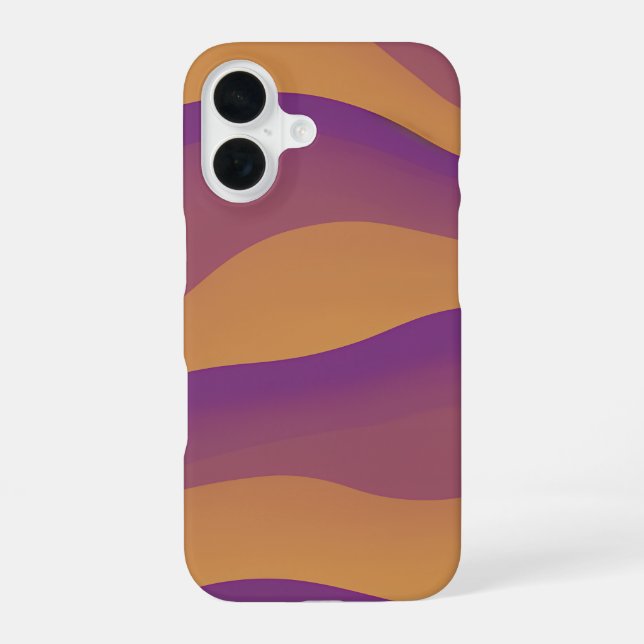 Funda Para iPhone 16 Orange and Purple Abstract Wave Pattern (Reverso )