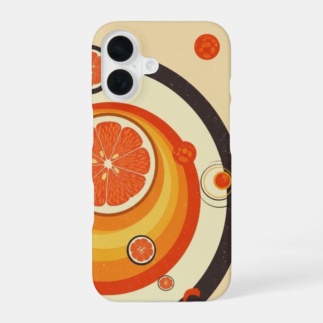 Funda Para iPhone 16 Órbita Retro de Cítricos (Reverso )