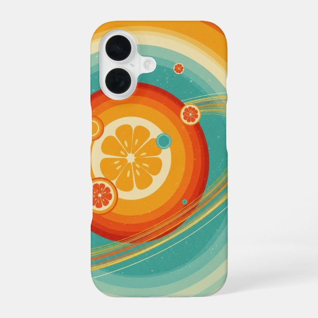 Funda Para iPhone 16 Órbita Retro de Cítricos (Reverso )