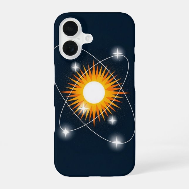 Funda Para iPhone 16 Órbita solar retro (Reverso )