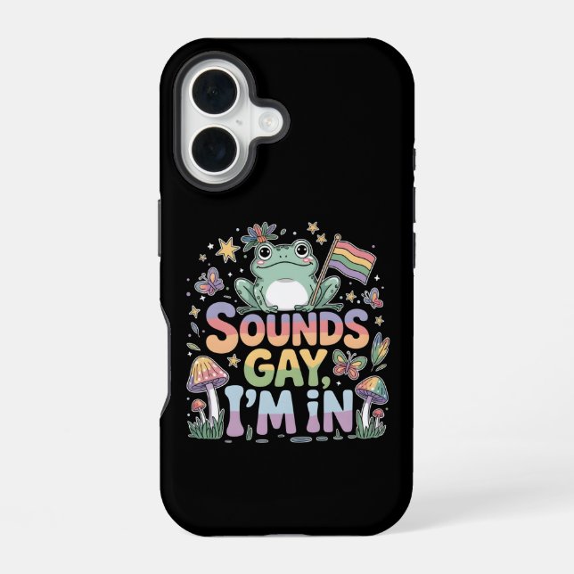 Funda Para iPhone 16 Orgullo LGBT suena gay en el que estoy (Reverso )