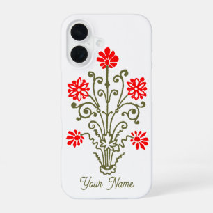Funda Para iPhone 16 Oro de cosecha de vintage editable y aroma floral 